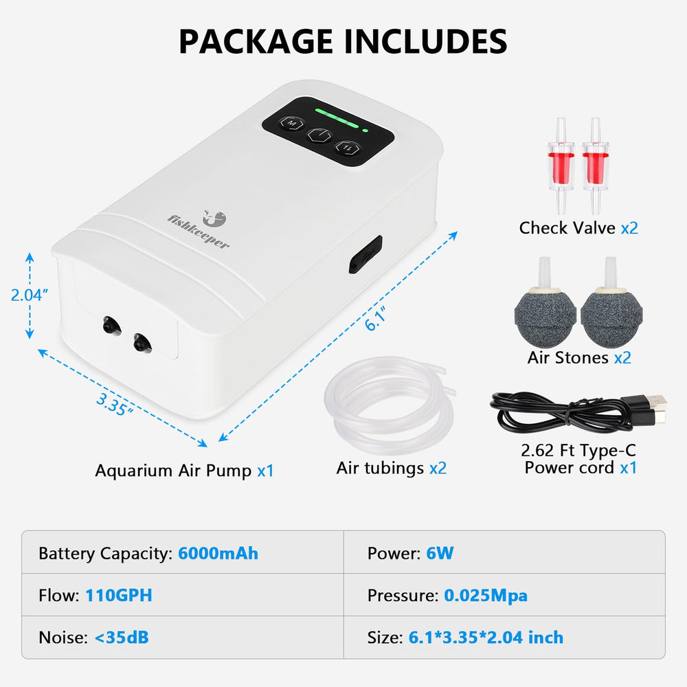 fishkeeper portable air pump ideal for emergencies and travel tanks