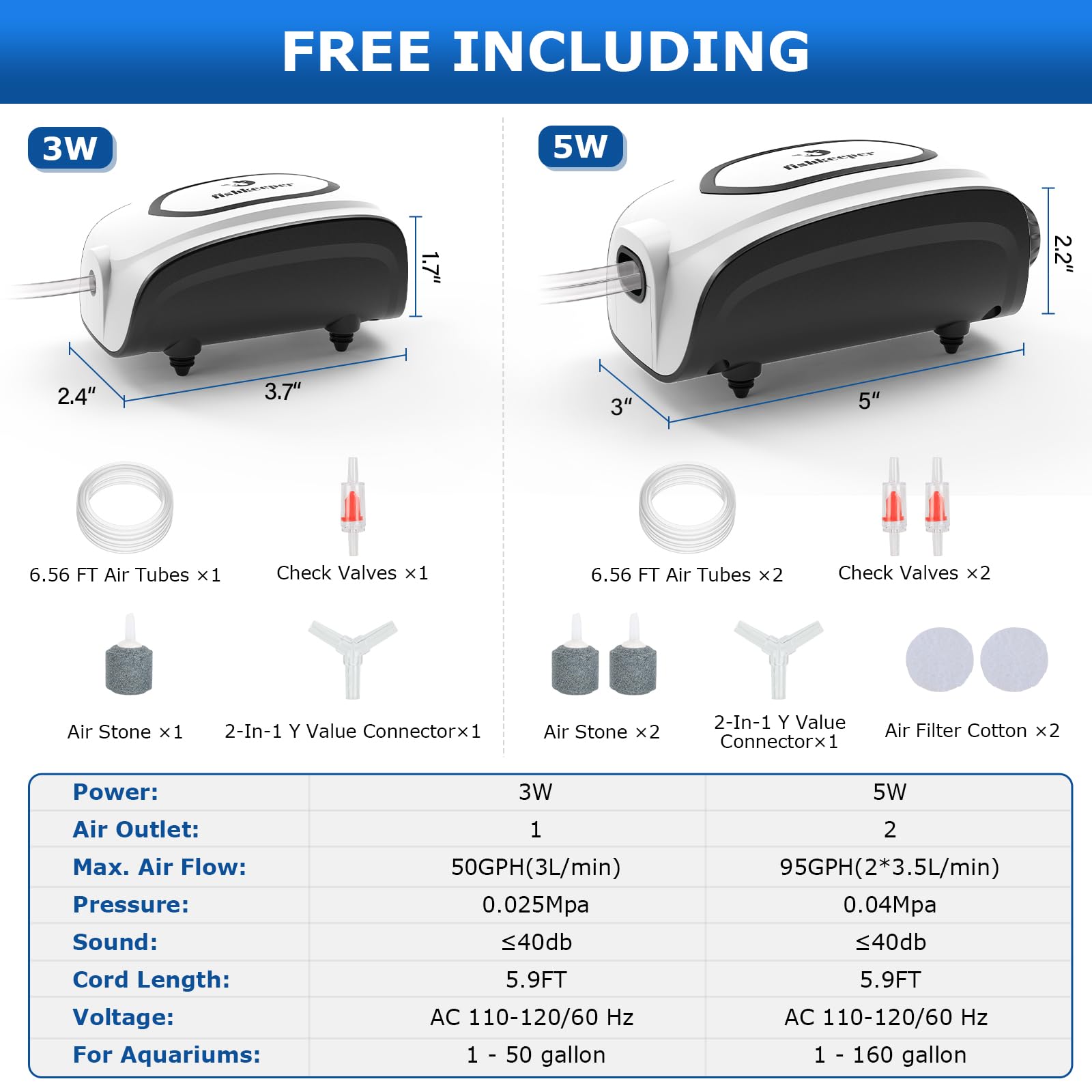 Fishkeeper complete accessories bundle with tubes, stones, valves, and Y-splitter layout