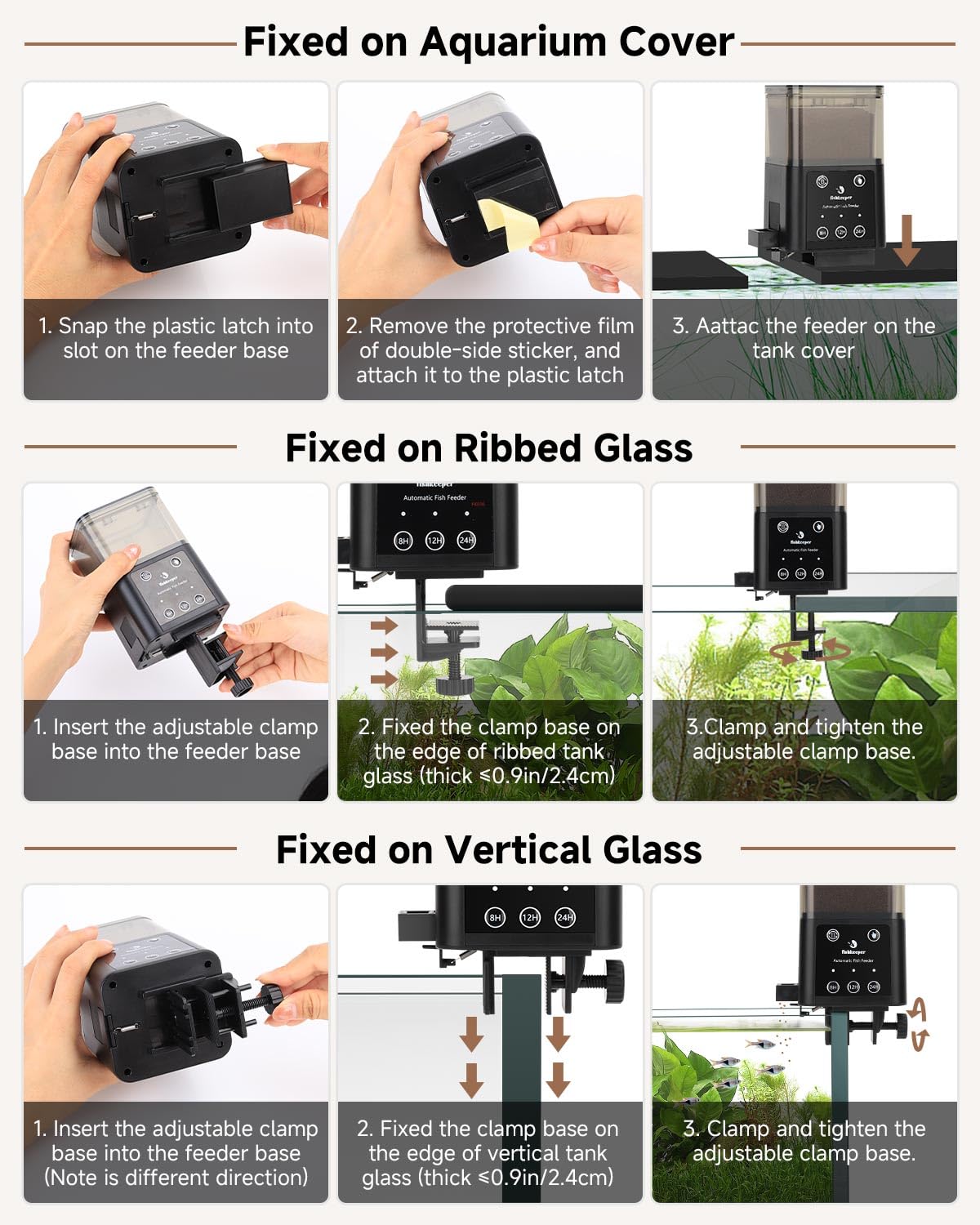 fishkeeper automatic feeder standby mode demonstrates silent idle status