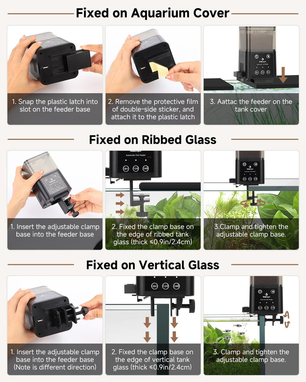 fishkeeper automatic feeder standby mode demonstrates silent idle status
