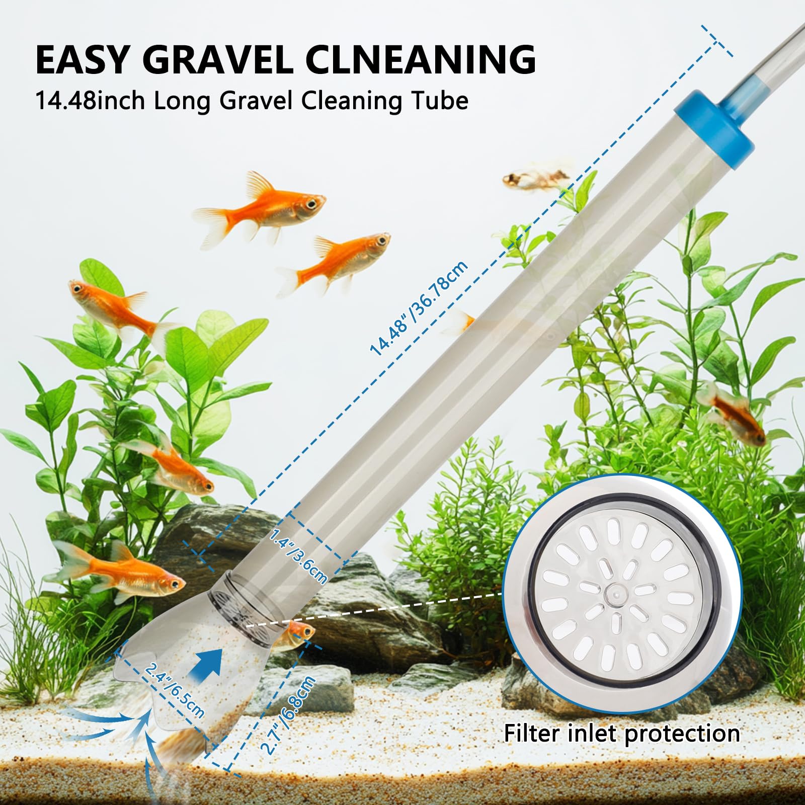 Fishkeeper long hoses offer flexible reach for large tanks.