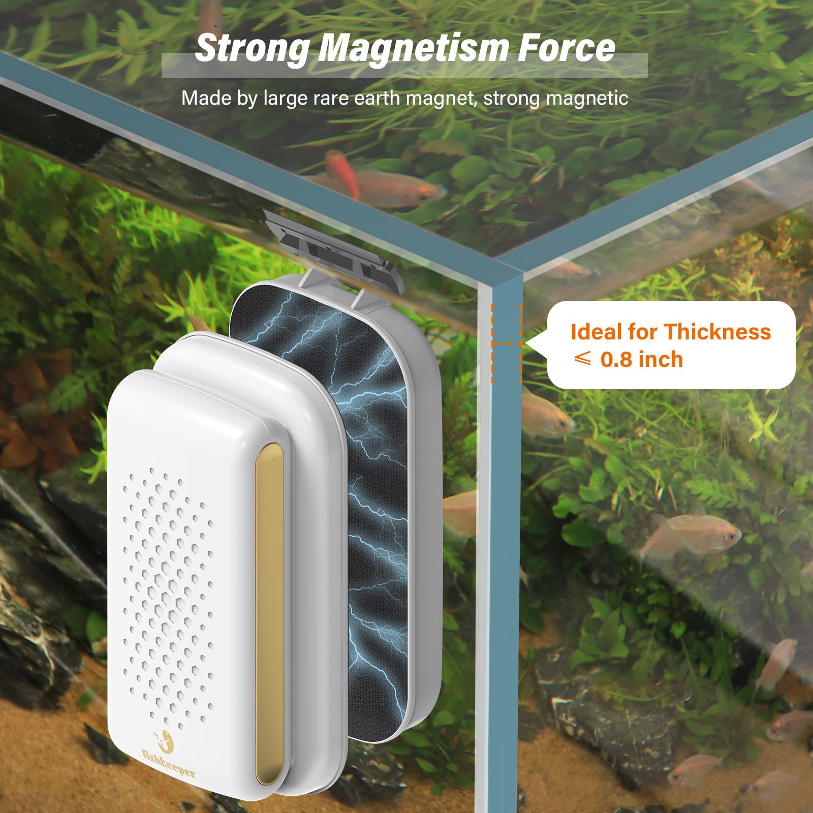 fishkeeper magnetic aquarium cleaner inside-scrubber focuses on dense cleaning barbs for algae removal