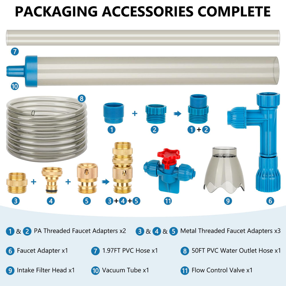 Fishkeeper quick-pump assembly speeds siphon setup and use.