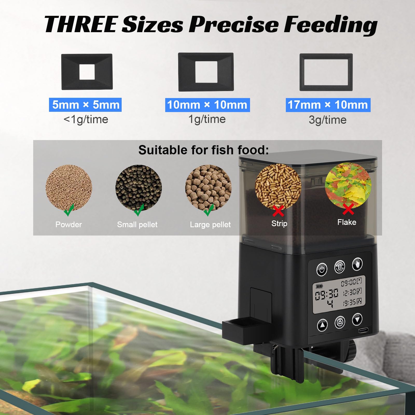 Fishkeeper Smart Feeder battery life provides days of quiet, reliable feeding.