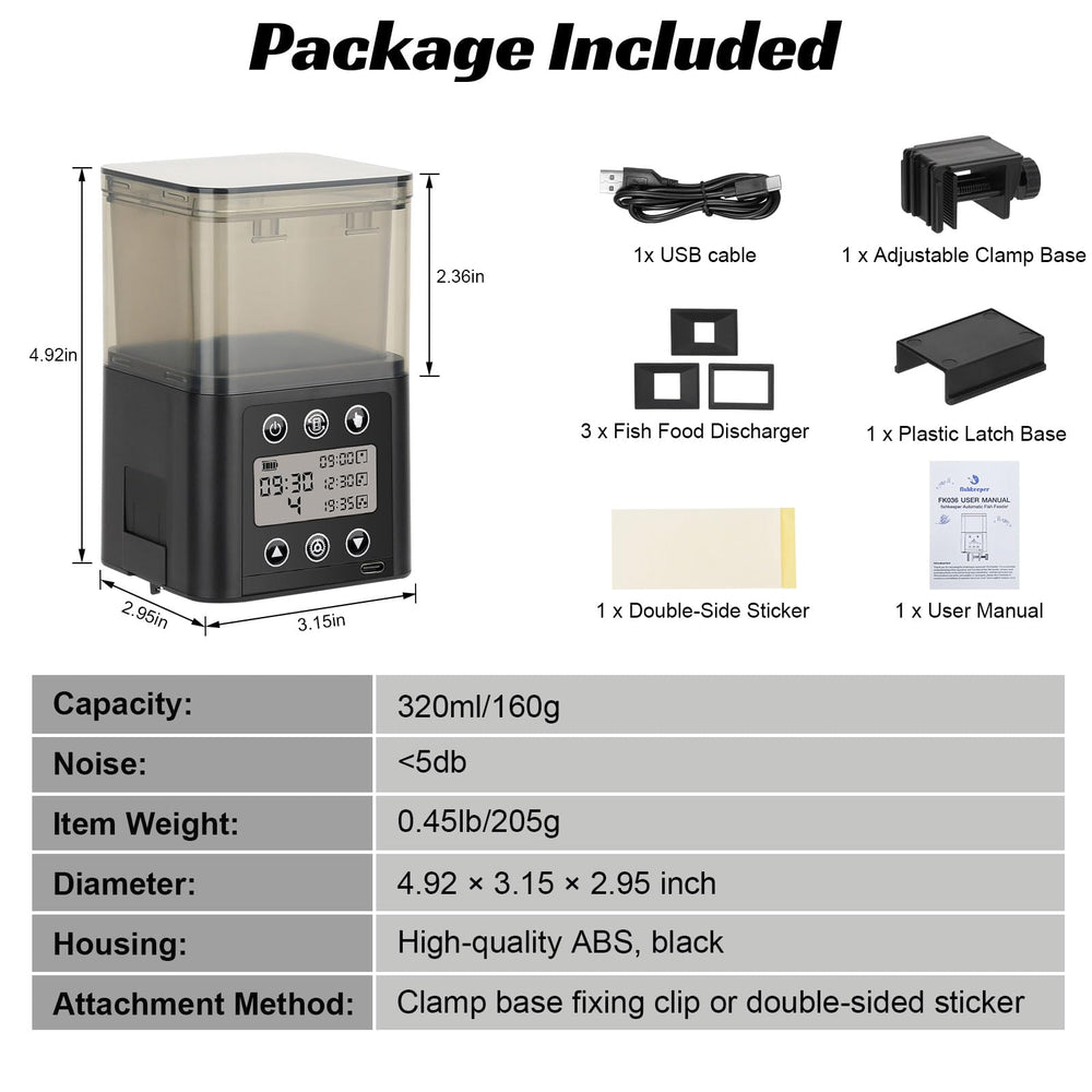 Fishkeeper self cleaning flap reduces residue for smooth dispensing.