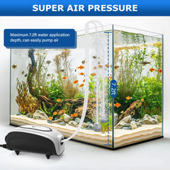 Fishkeeper whisper-quiet operation with rubber feet in a home aquarium setup