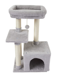 FISH&NAP cat tree sisal post closeup shows durable scratching