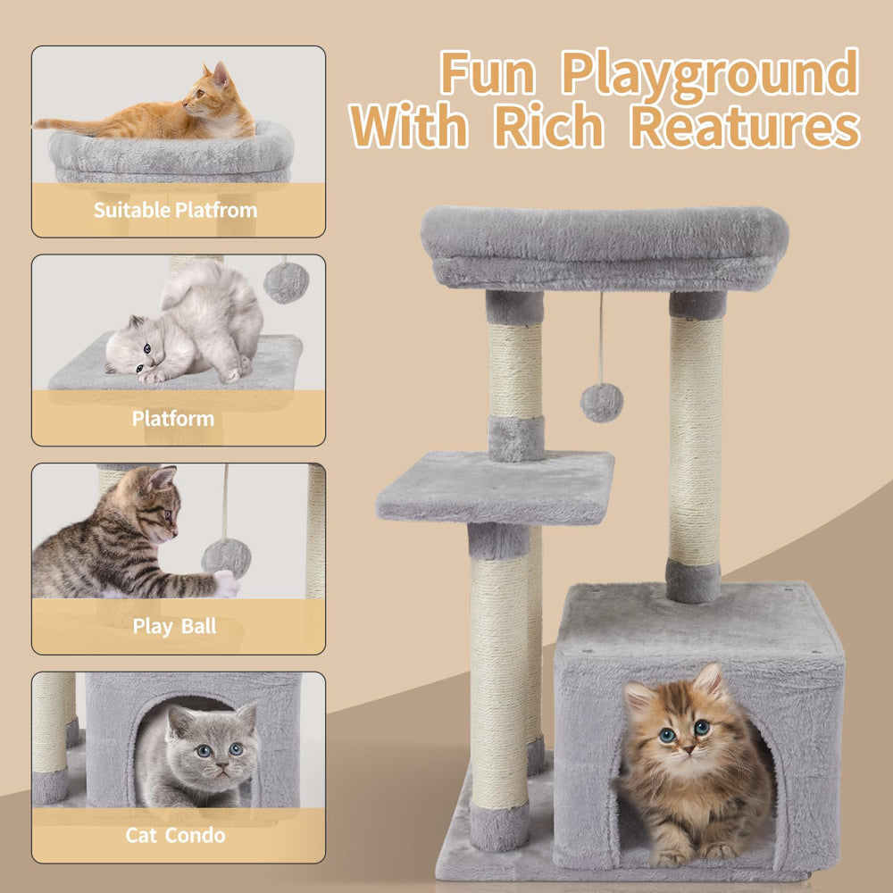 FISH&NAP cat tree spacious platform for lounging and watching