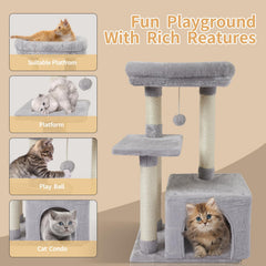 FISH&NAP cat tree spacious platform for lounging and watching