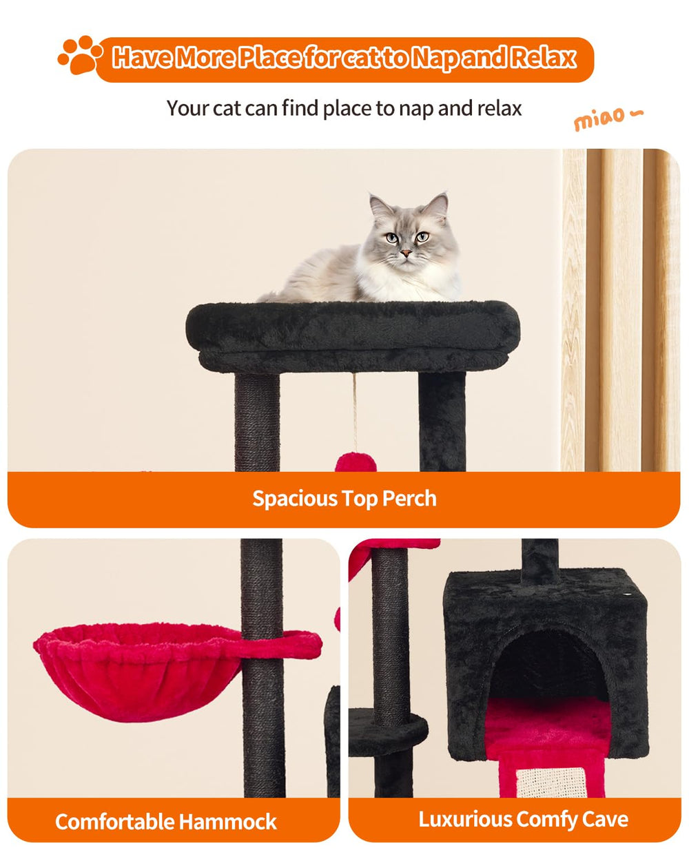FISH&NAP cat condo enhances privacy and a quiet retreat.
