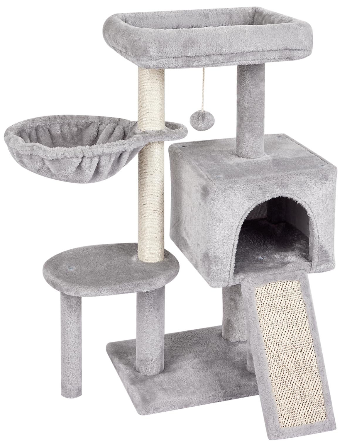 FISH&NAP cute cat tree front view offers a cozy indoor perch