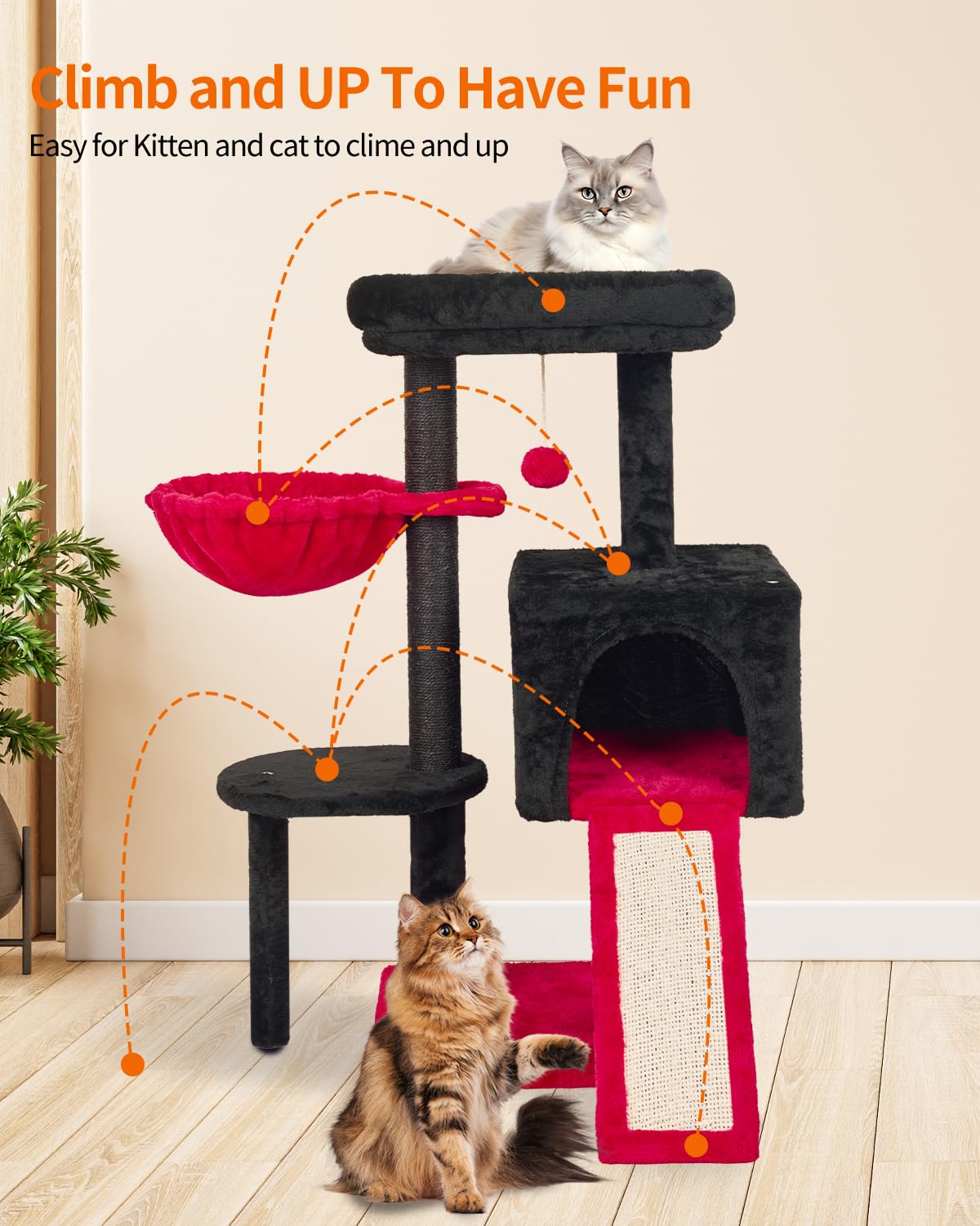FISH&NAP soft hammock adds cozy, relaxing naps after playtime.