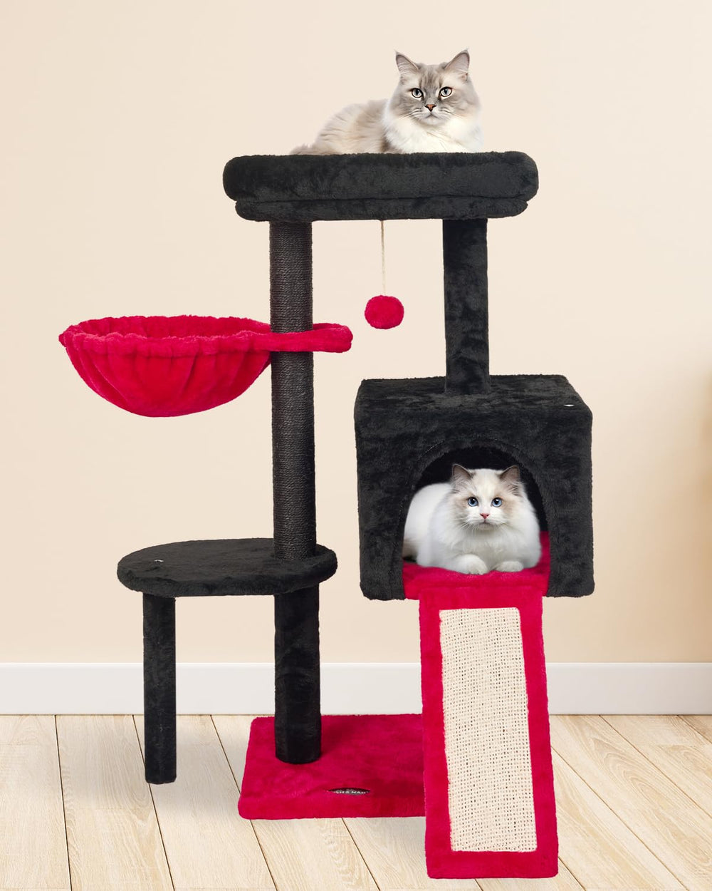 FISH&NAP spacious platform gives kittens a king-size vantage for lounging.