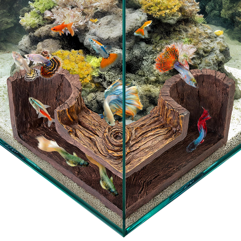 FISHNOSH Aquarium Cave durable plastic resists wear for long-lasting decor.