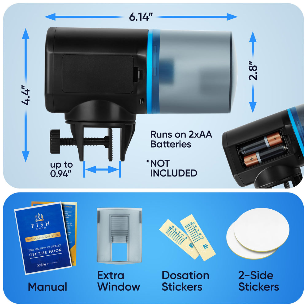FishNosh feeder blue pond compatibility broadens use cases.
