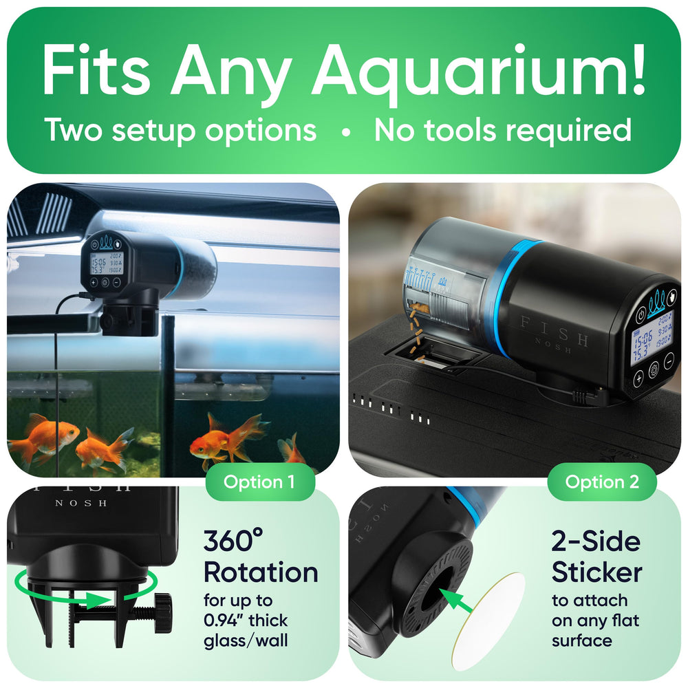 FISHNOSH compact design fits neatly into any aquarium.