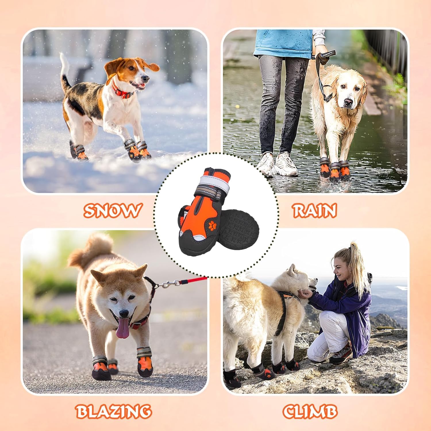 FISHOAKY dog shoes 4-pack protects indoor hardwood floors.