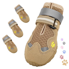 FISHOAKY dog shoes large breathable mesh for summer paw comfort and heat protection.
