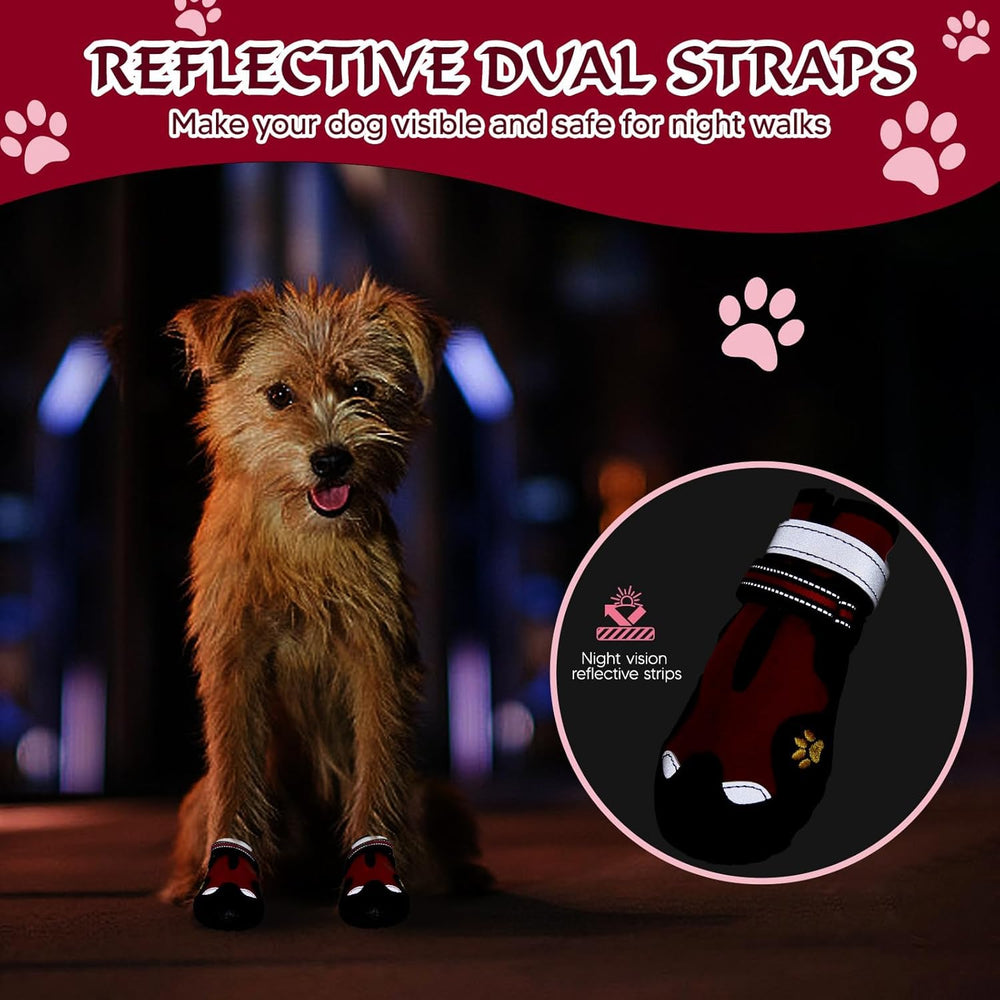 FISHOAKY dog shoes large red bootie packaged for quick sale