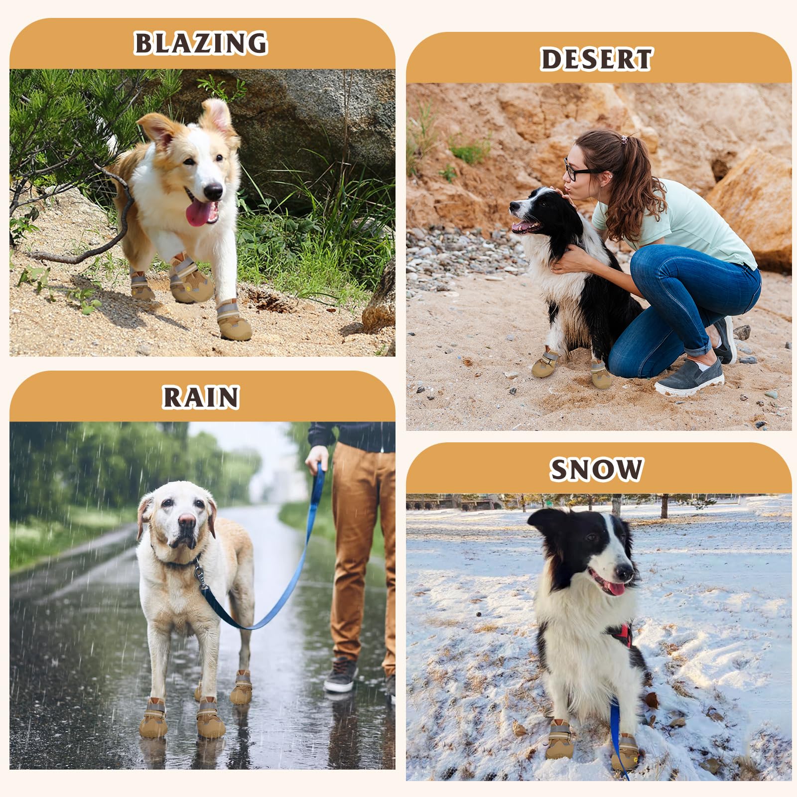 FISHOAKY durable paw protectors shield paws from rough terrain and debris.