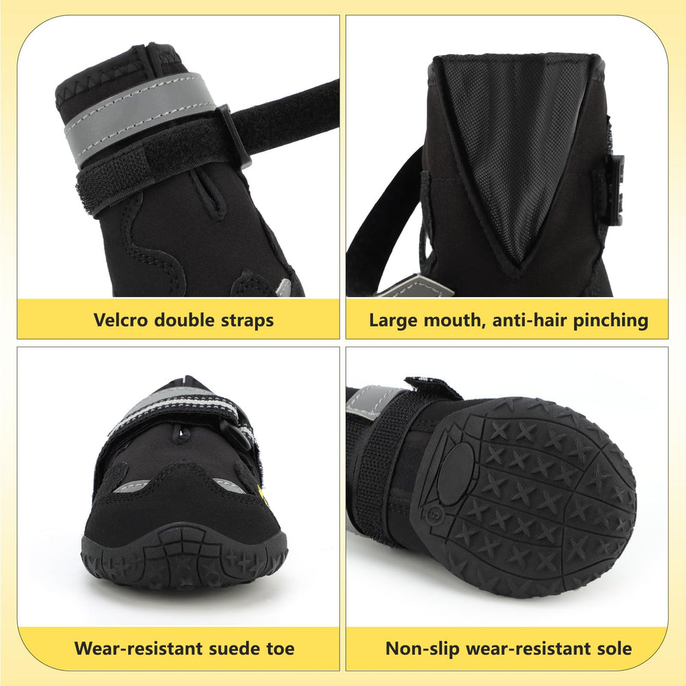 FISHOAKY dog shoes provide anti-slip grip on hard floors during indoors use.