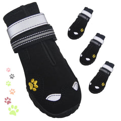 FISHOAKY dog shoes show waterproof paw protection for rainy walks.