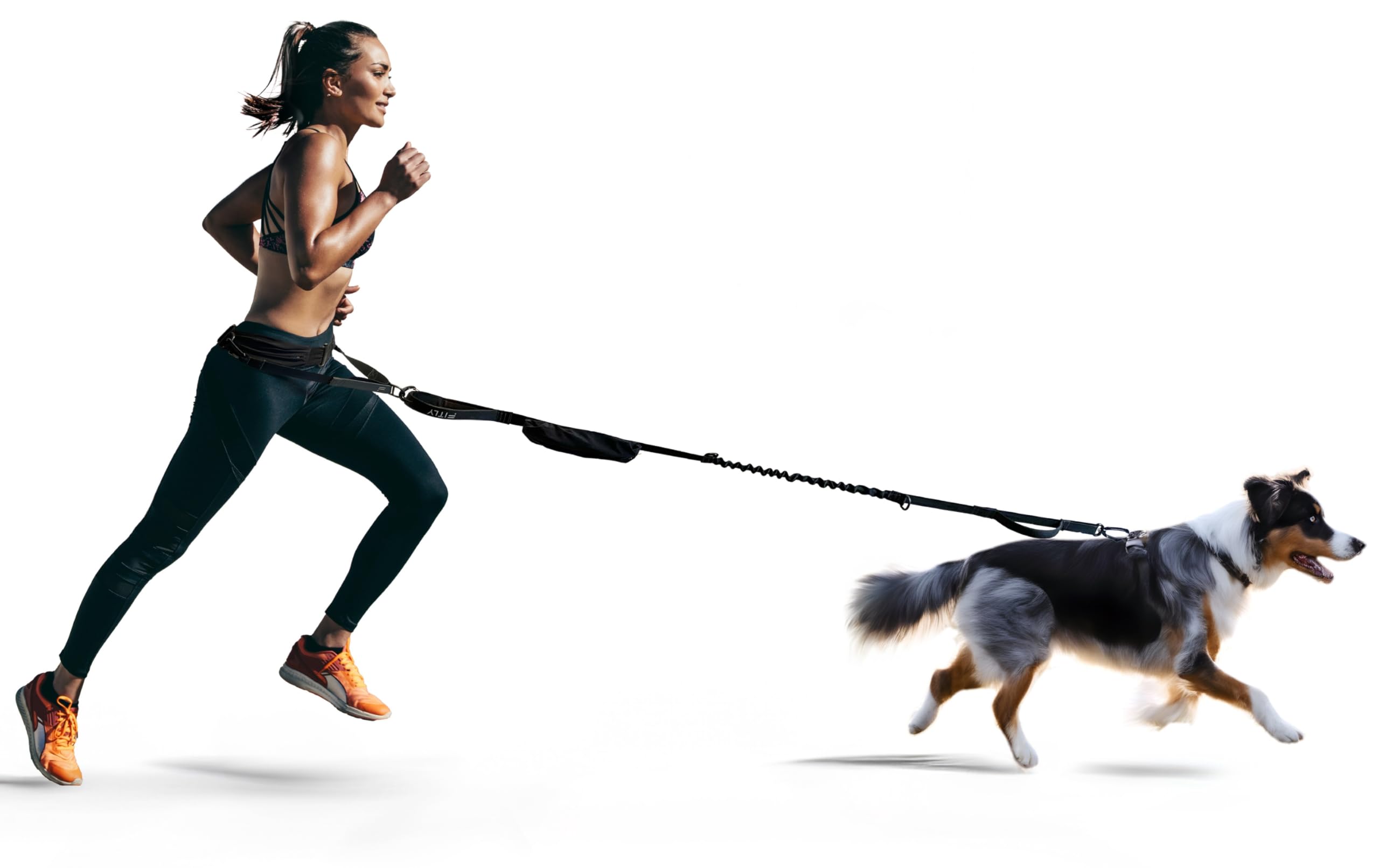 FITLY dog-running-waist-belt front view shows hands-free comfort during runs.