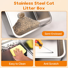 Fitrobust litter box ample space for cats up to 25 lbs and comfort