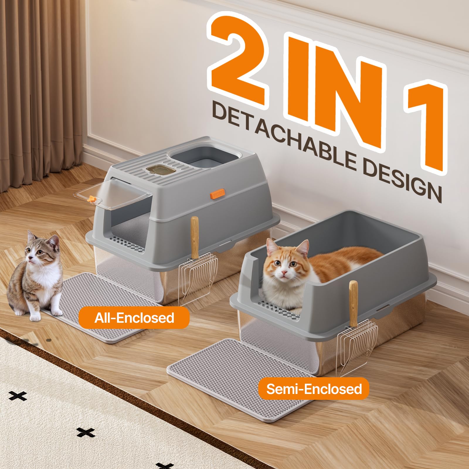 Fitrobust stainless steel litter box promotes easier odor management with enclosed design