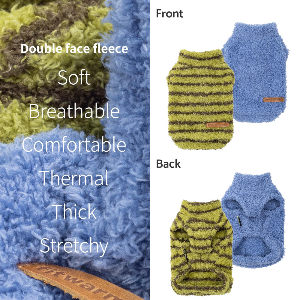 Fitwarm 2-pack dog sweater soft fleece fabric detail for comfort