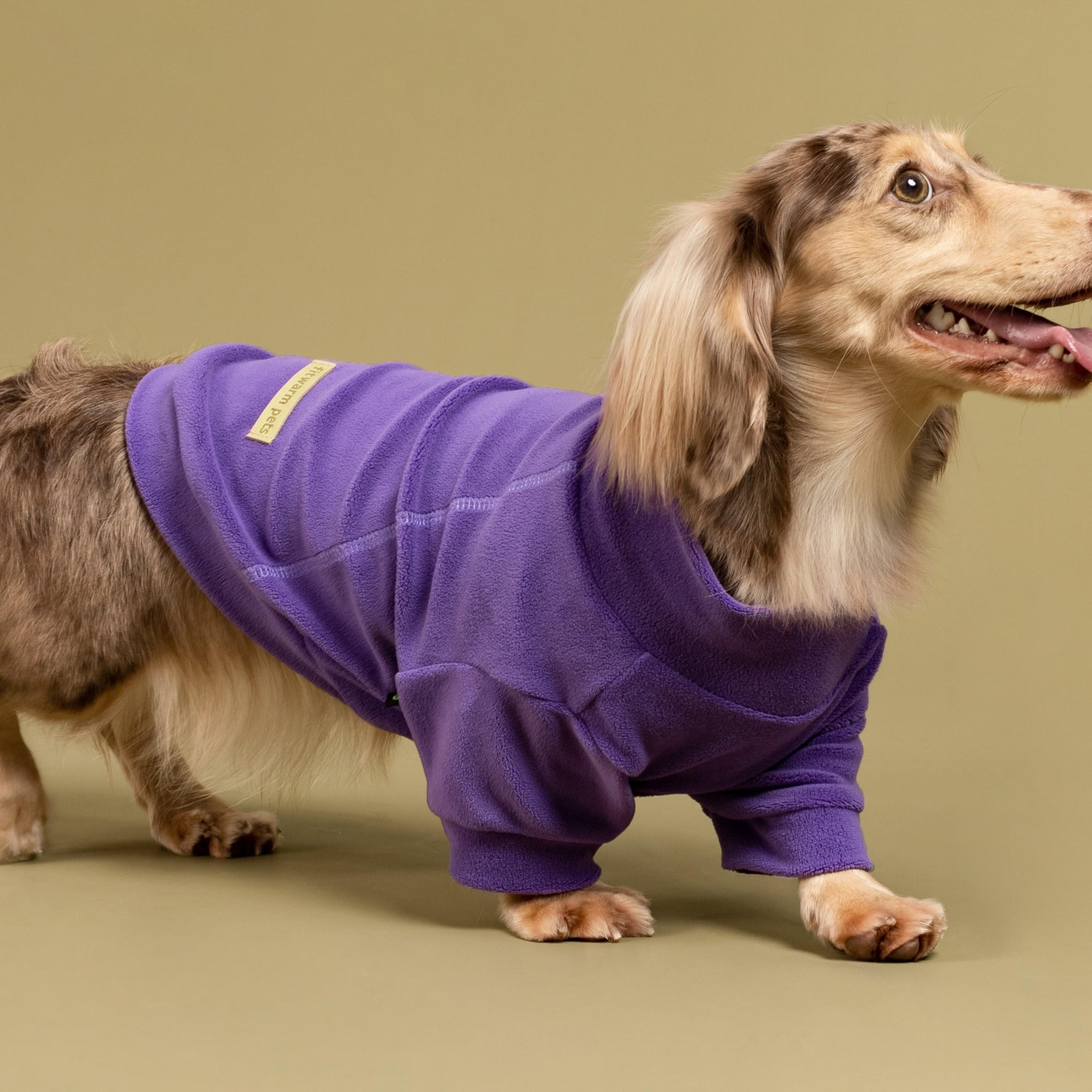 Fitwarm 3-pack classic fleece dog sweater turtleneck front view highlights flexible fit and warmth.