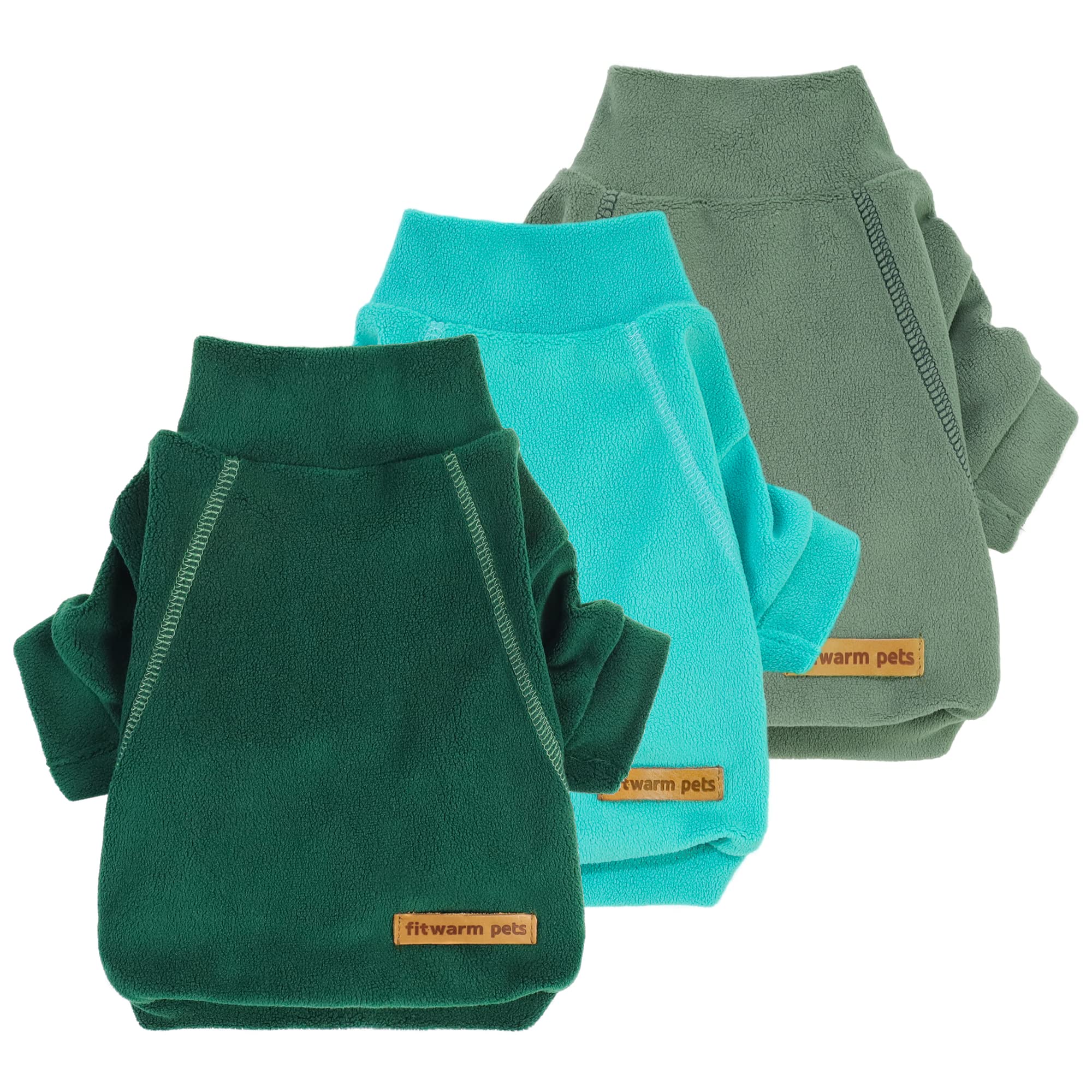 Fitwarm 3-pack fleece dog sweater front view demonstrates cozy warmth for small dogs.