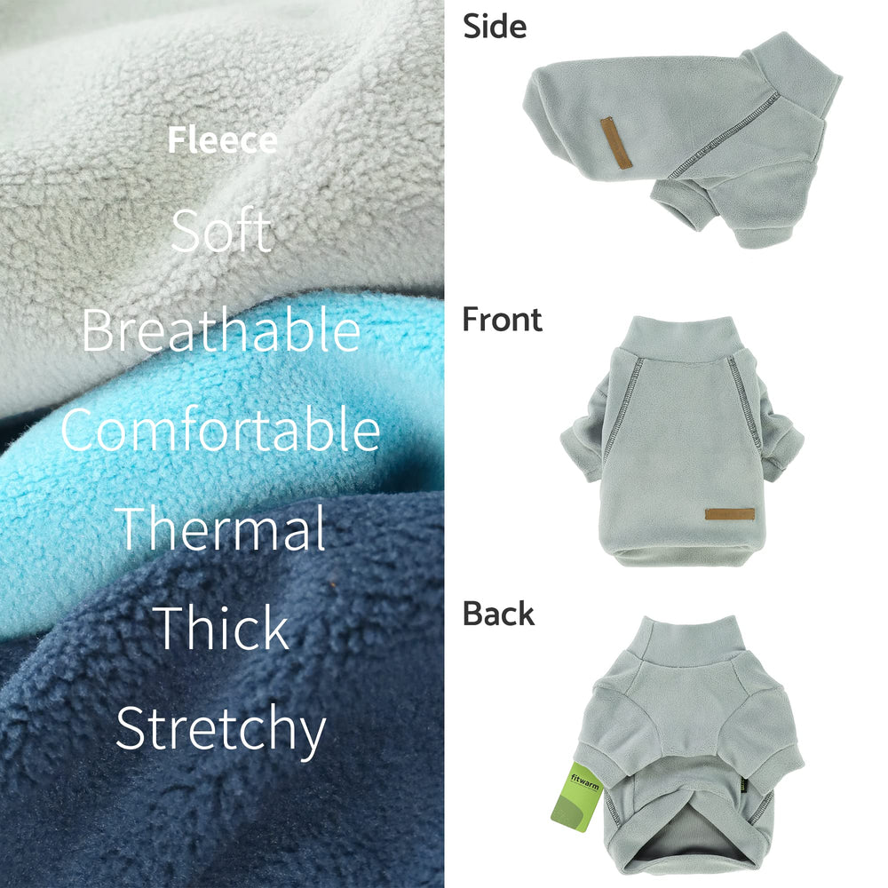 Fitwarm 3 Pack Classic Fleece Sweater turtleneck detail emphasizes chic warmth for small pets
