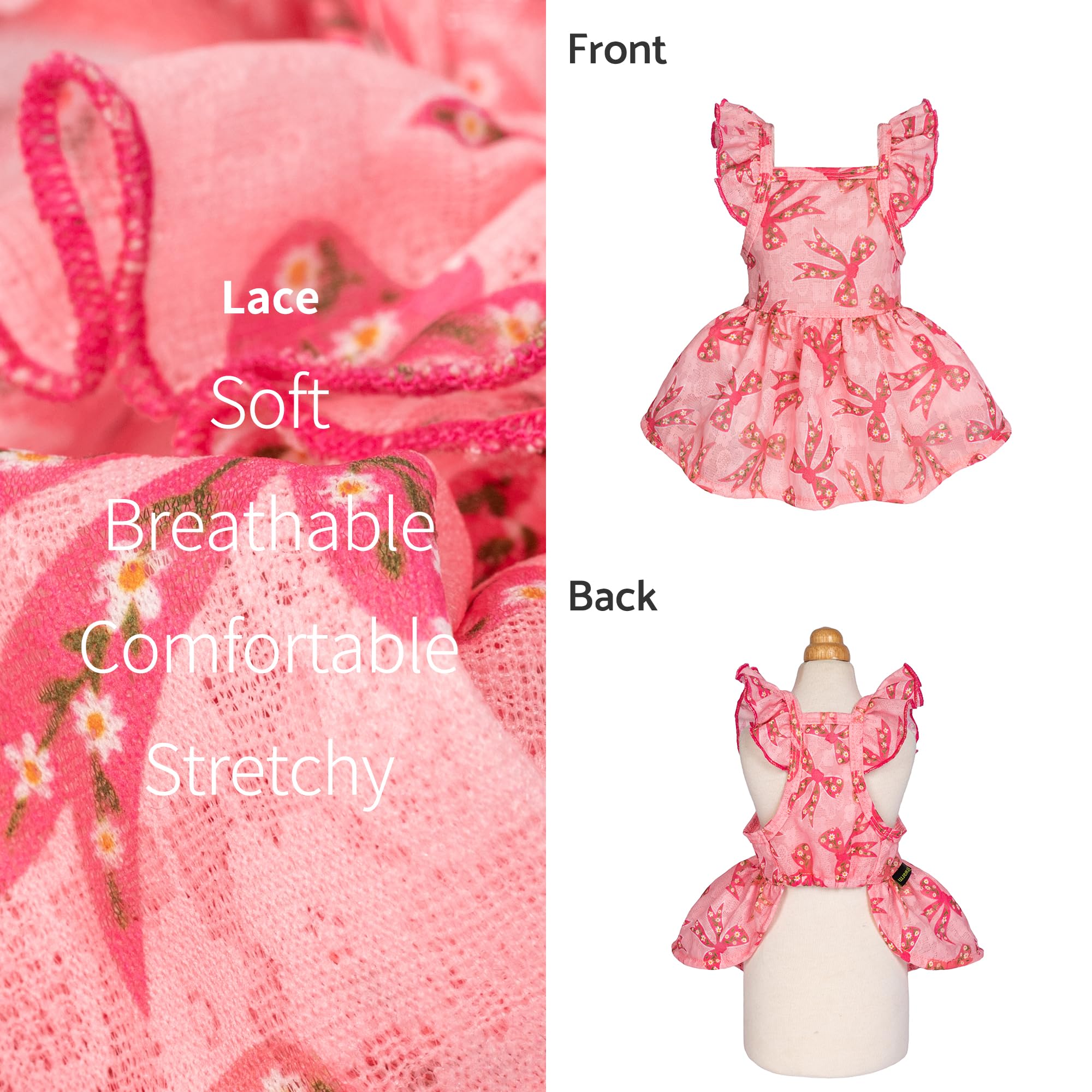 Fitwarm floral pattern and ruffles for birthday celebrations and cute pup photos.