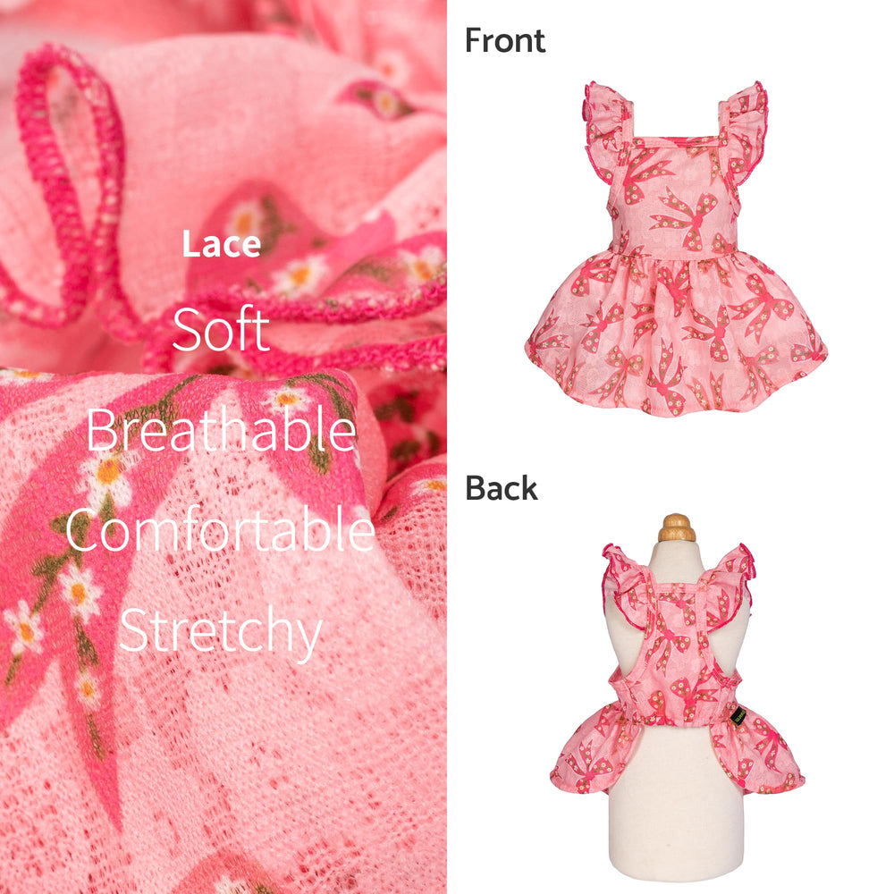 Fitwarm floral pattern and ruffles for birthday celebrations and cute pup photos.