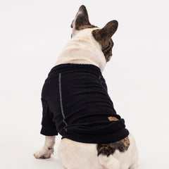 Fitwarm Classic Fleece Dog Sweater in cream; soft stretch fleece for comfortable movement.