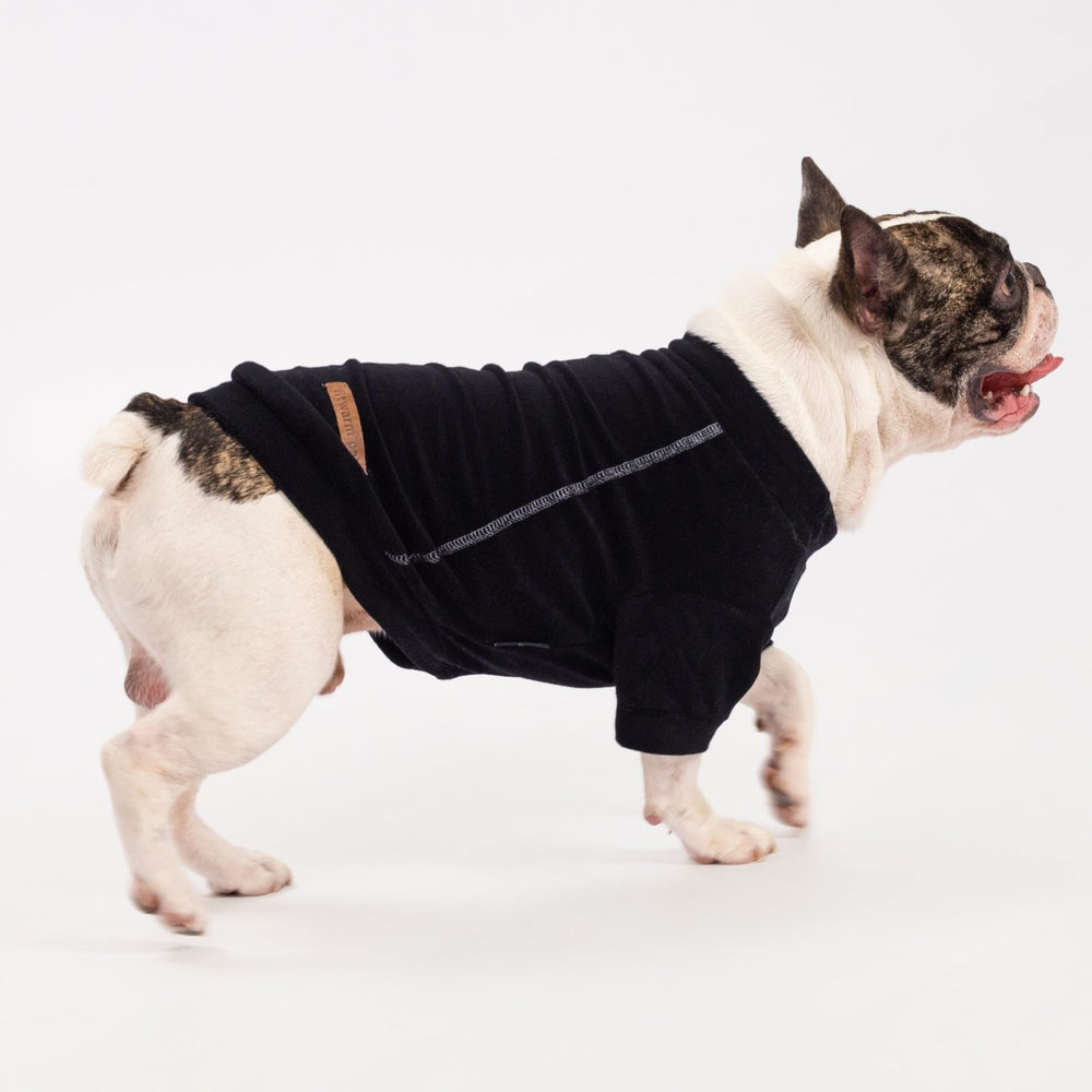 Fitwarm Classic Fleece Dog Sweater in olive green turtleneck; versatile daily wear for chilly days.