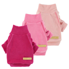 Fitwarm Classic Fleece Dog Sweater XXL front view shows soft pink warmth for small dogs.
