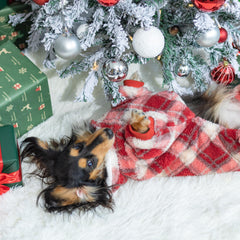 Fitwarm collared neck plaid dog pajamas sherpa-texture delivers plush warmth and cozy feel
