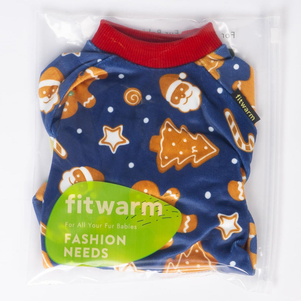 Fitwarm Dog Pajamas packaged as a gift-ready holiday outfit.