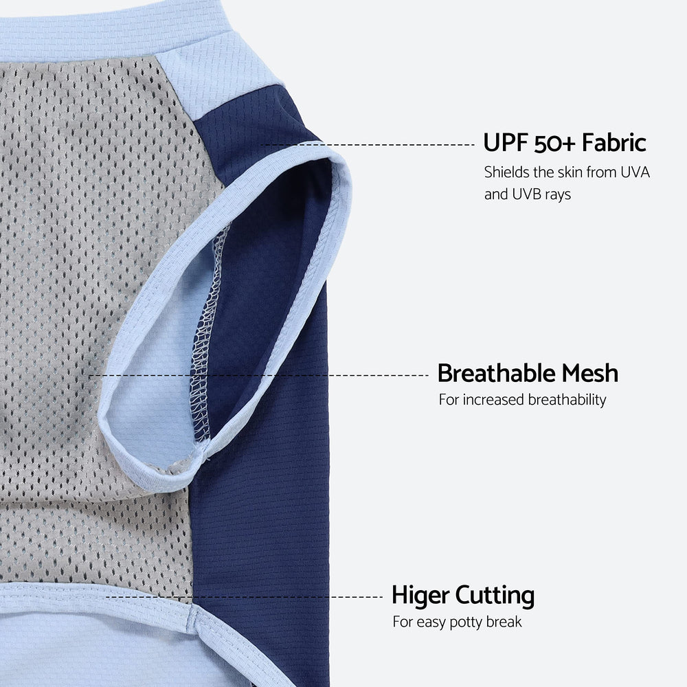 Fitwarm dog shirt reflective label side view enhances visibility in low light.