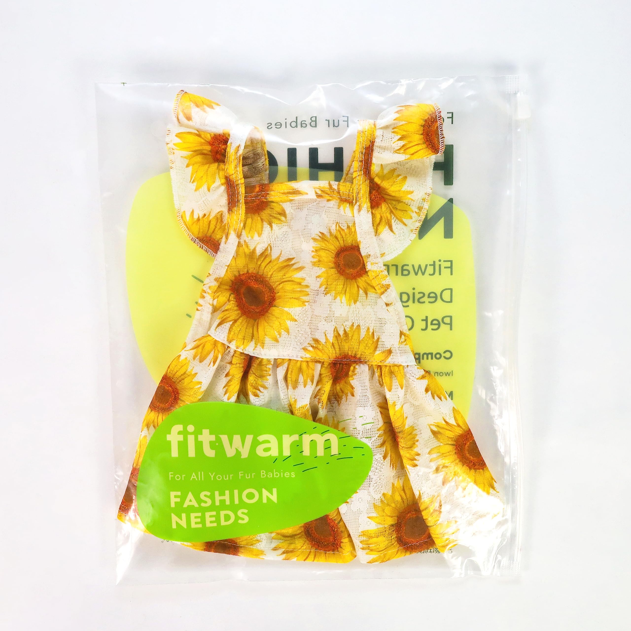 Fitwarm dog sunflower dress ready for beach trips and vacations.