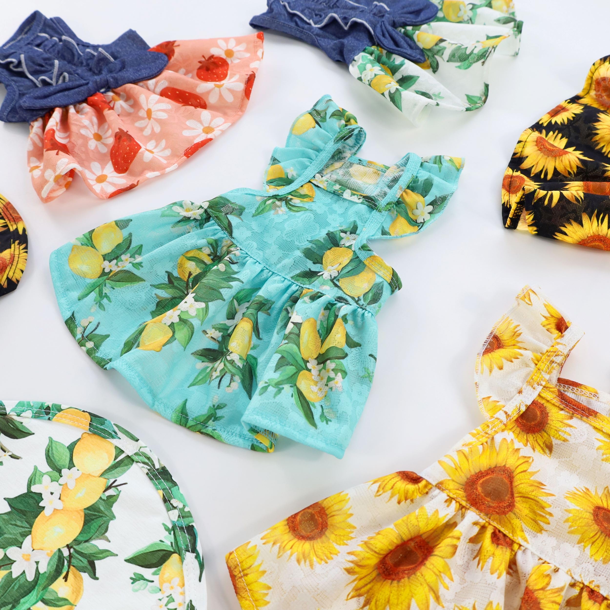 Fitwarm dog sunflower dress adjustable straps, easy on/off during potty breaks.