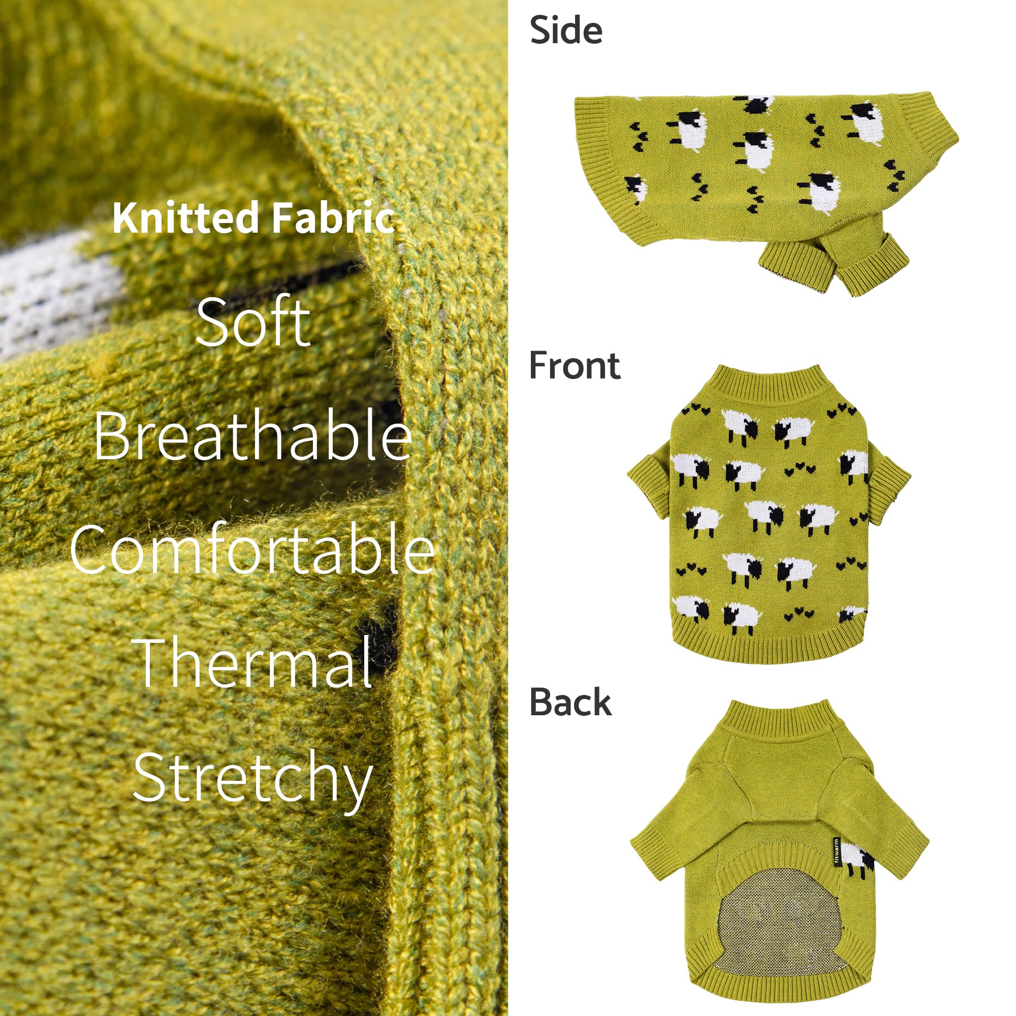 Fitwarm dog sweater black close-up for versatile winter layering.