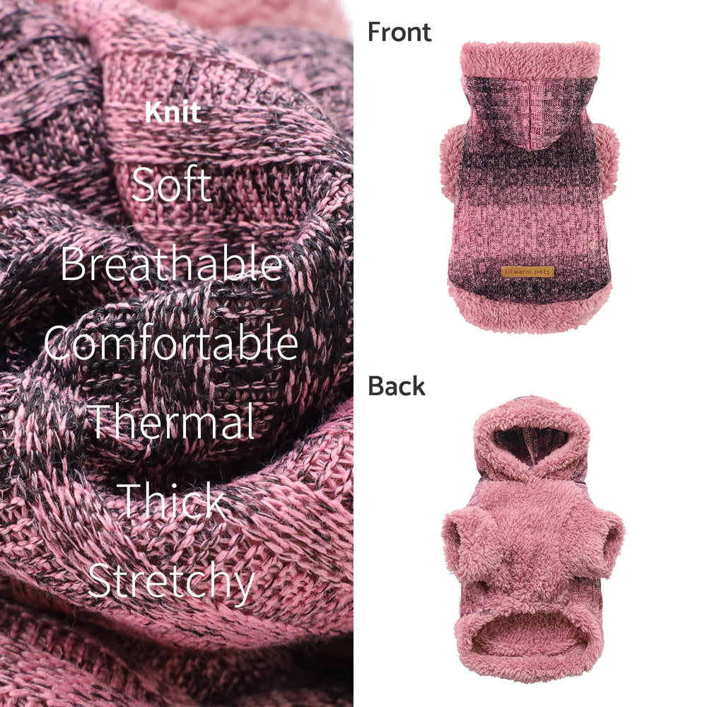 Fitwarm fuzzy dog sweater thick fabric provides warmth