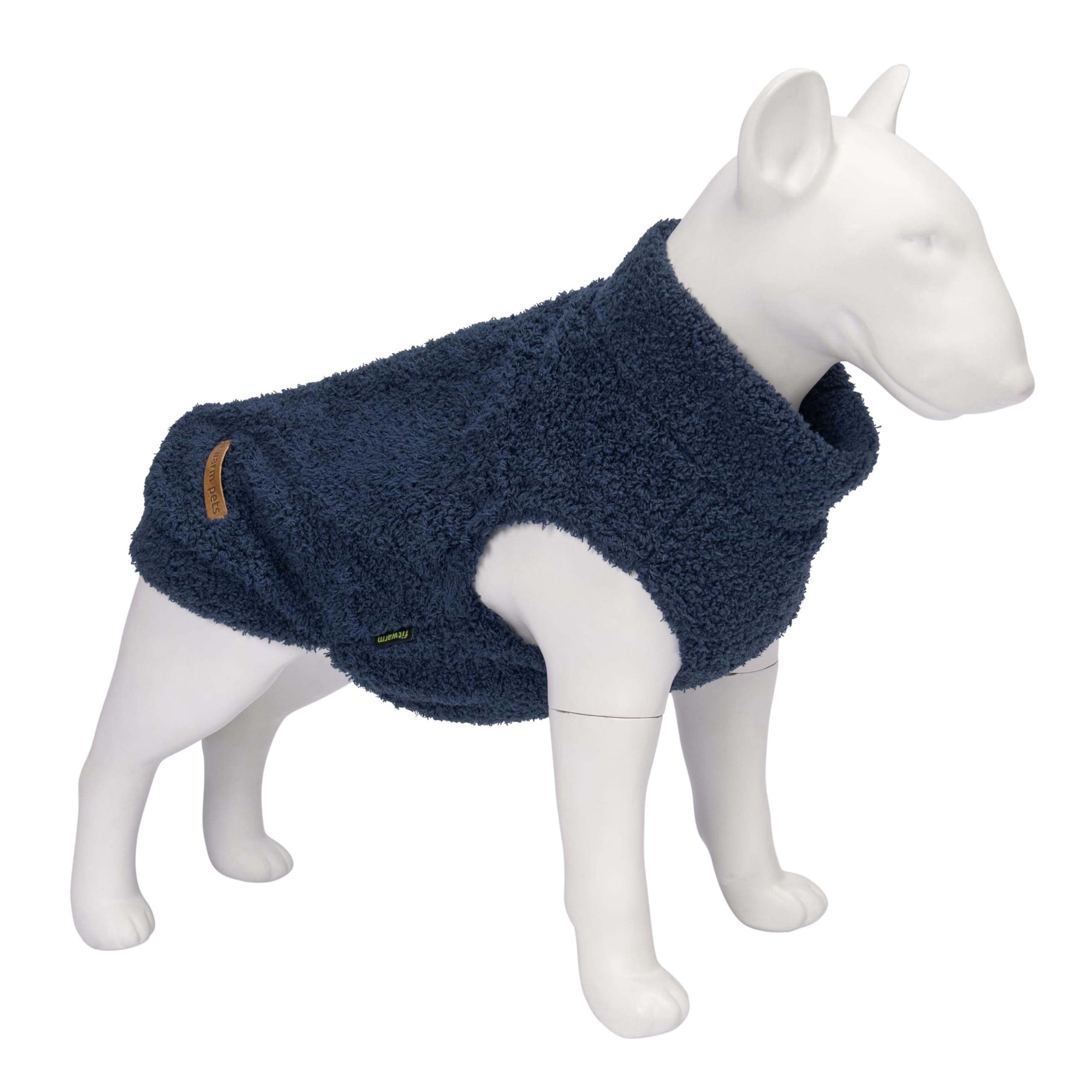 Fitwarm dog sweater cozy on model pose demonstrates flexible movement.