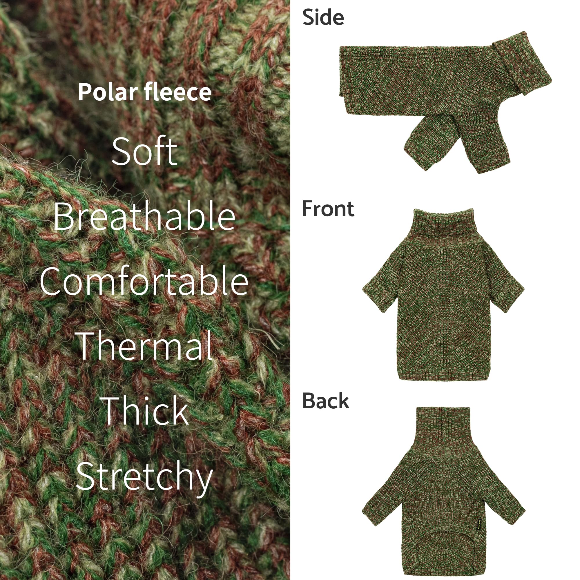 Fitwarm heather green sweater during holiday shoot for festive styling