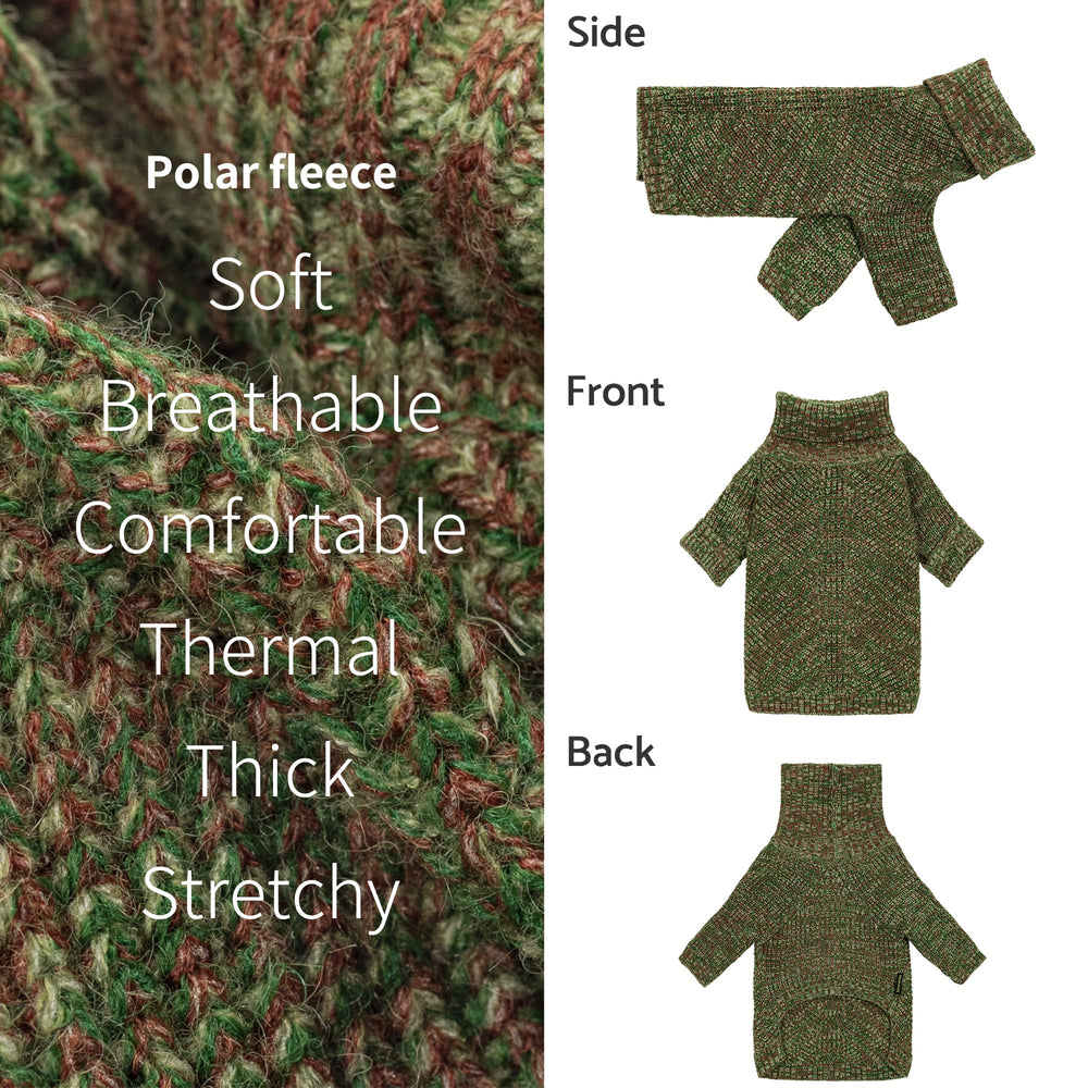 Fitwarm heather green sweater during holiday shoot for festive styling