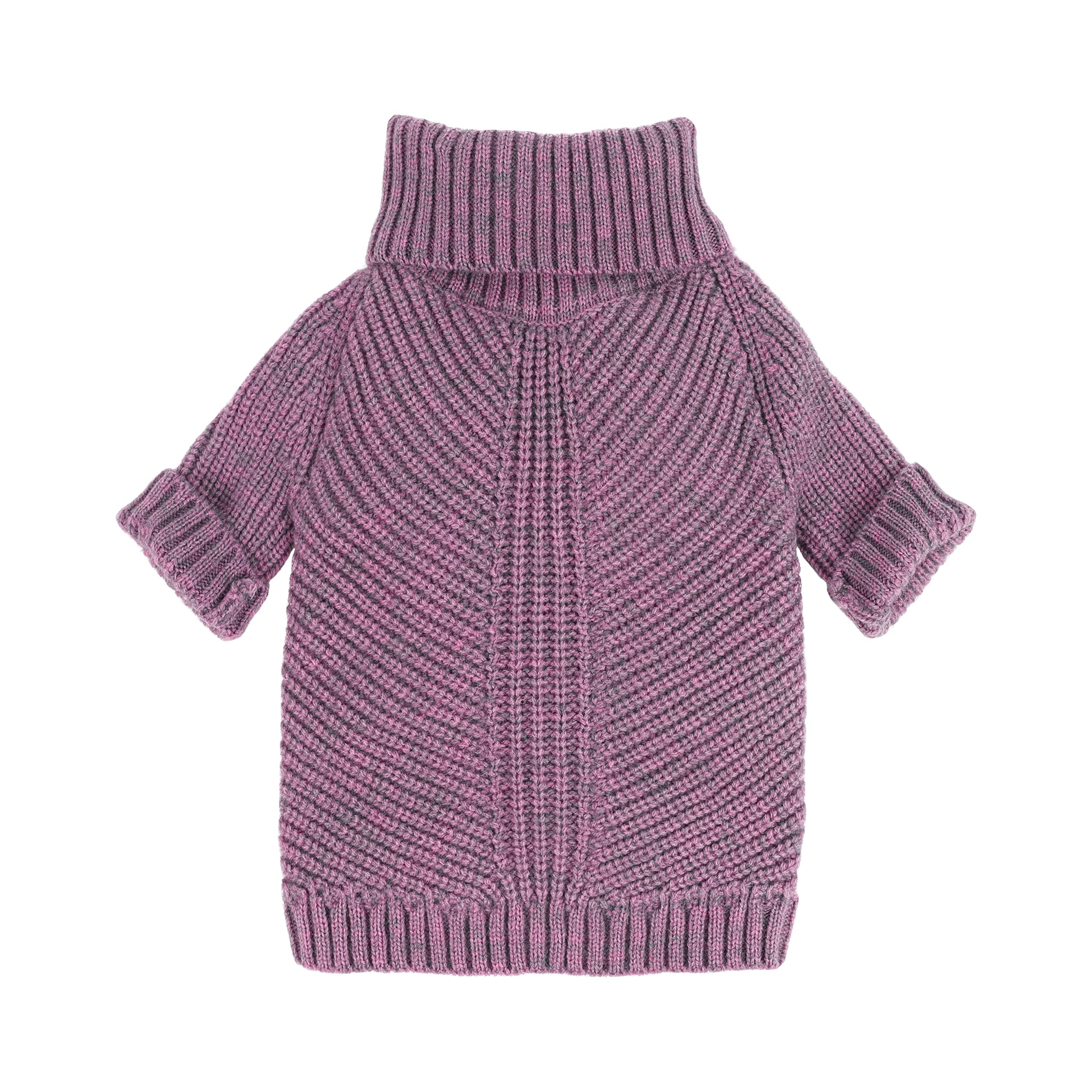 Fitwarm dog sweater lavender back view shows cozy warmth for winter walks
