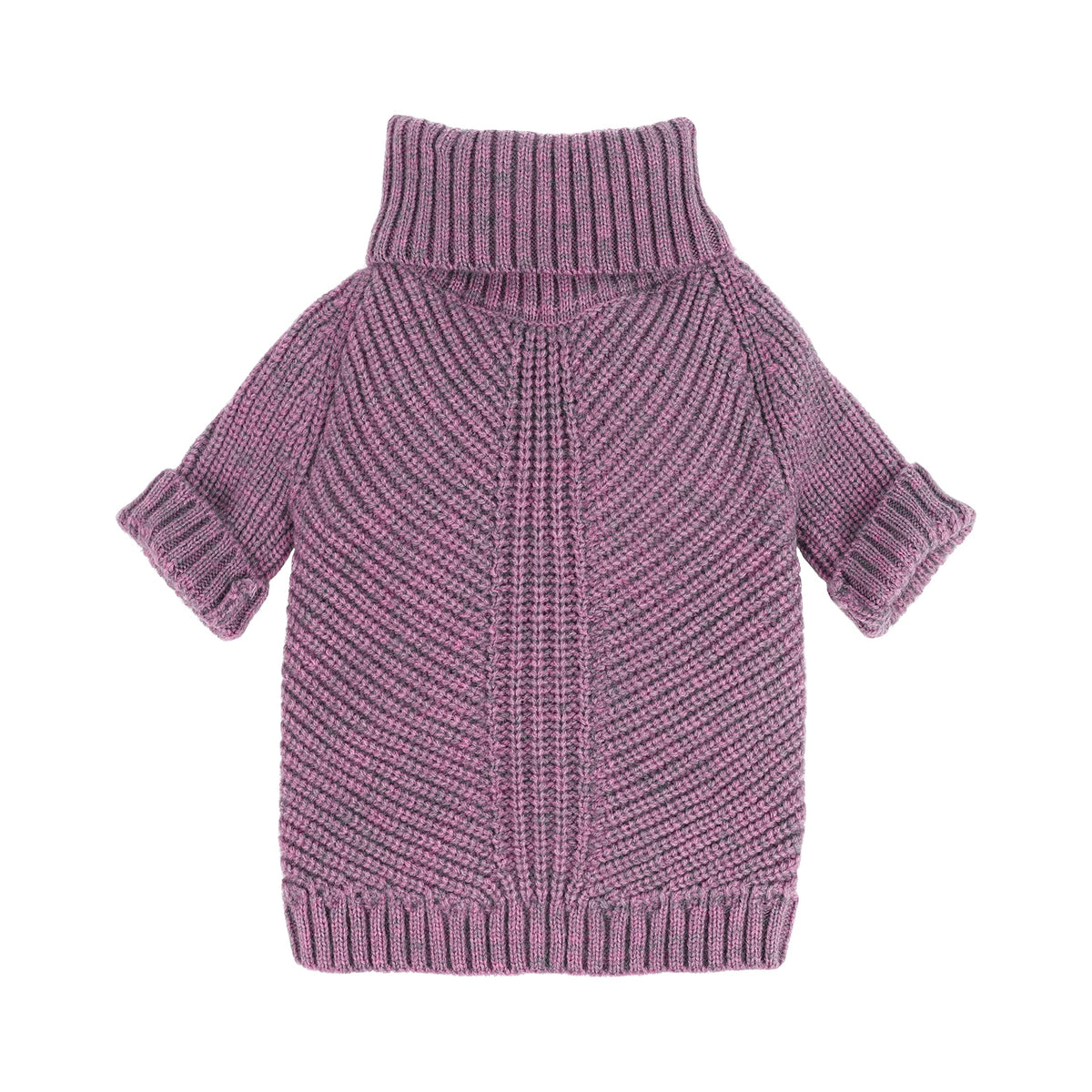 Fitwarm dog sweater lavender back view shows cozy warmth for winter walks